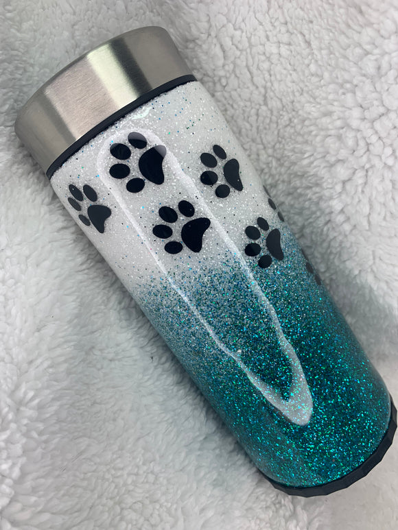 Paw Print Slim Can Koozie